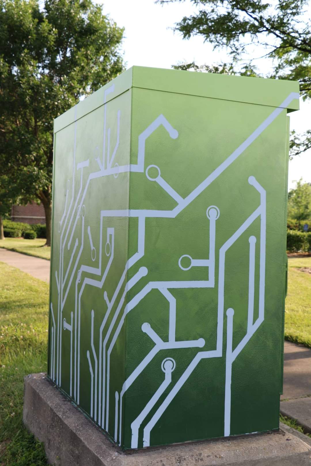 Momentum: beautified steel electrical utility power box mural